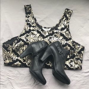 Charming Charlie Regal Gold and Black Blouse